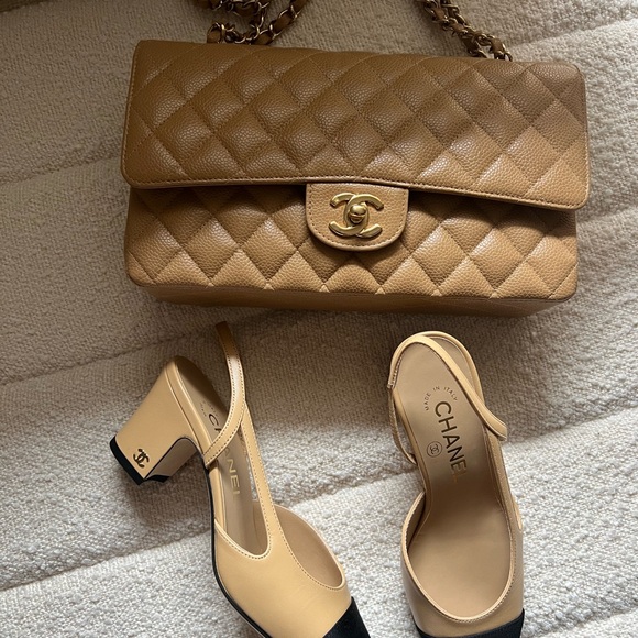 Chanel sling backs classic beige 35C - Picture 3 of 9